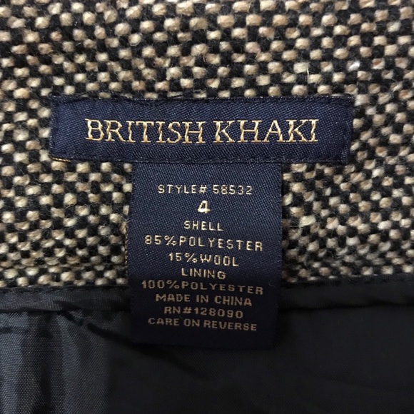 BRITISH KHAKI Brown Black Tweed Pencil Skirt - Picture 3 of 3